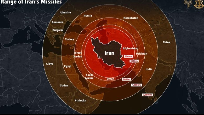 FOTOLAJM/ ‘Kërcënim global’, IDF publikon hartën që tregon se deri ku arrijnë raketat e Iranit, rrezja e veprimit ‘prek’ edhe Shqipërinë FOTOLAJM/ ‘Kërcënim global’, IDF publikon hartën që tregon se deri ku arrijnë raketat e Iranit, rrezja e veprimit ‘prek’ edhe Shqipërinë