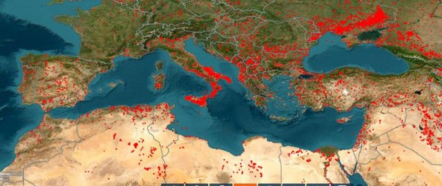 I gjithë Mesdheu po digjet, NASA publikon imazhet satelitore