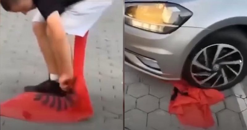 Të rinjtë në Kosovë përdhosin flamurin kuqezi: VIDEO që ka ndezur polemikat Të rinjtë në Kosovë përdhosin flamurin kuqezi: VIDEO që ka ndezur polemikat