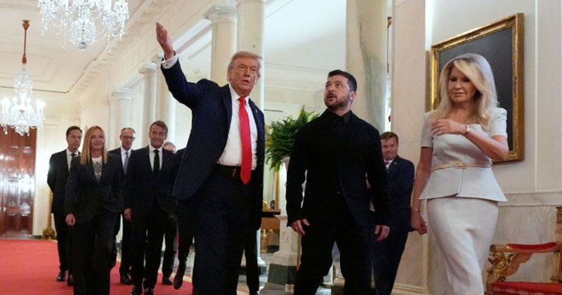 Trump ndërpreu takimin me udhëheqësit evropianë për… të telefonuar Putinin