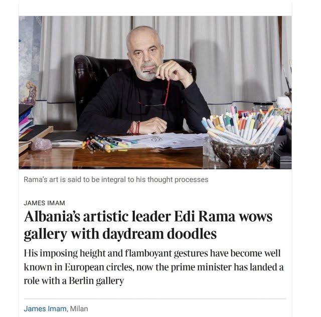 The Times: Lideri artistik i Shqipërisë, Edi Rama, mahnit galerinë me vizatime ëndërrimtare