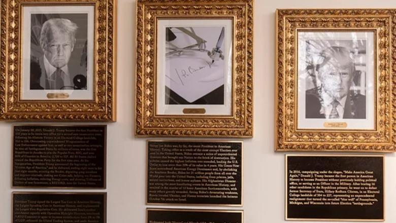 Trump vendos pllaka me shkrime fyese për ish-presidentët në Shtëpinë e Bardhë, mes tyre Biden dhe Obama: Më të këqijtë në histori Trump vendos pllaka me shkrime fyese për ish-presidentët në Shtëpinë e Bardhë, mes tyre Biden dhe Obama: Më të këqijtë në histori