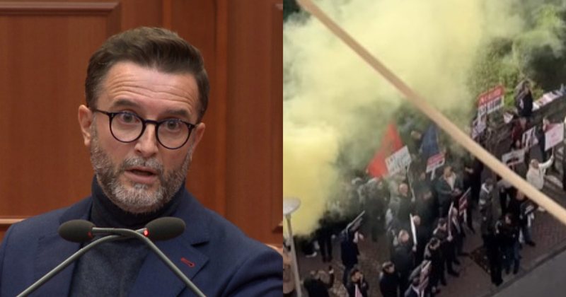 VIDEO/ “Protesta e frikshme e Gones” – Braçe tallet me partinë “Mundësia” e Shehajn: 90 vetë 2 gërneta dhe pema