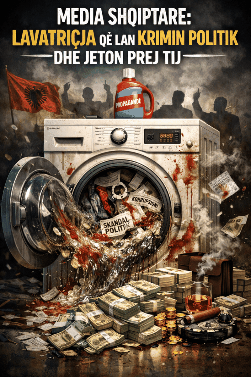Media shqiptare: lavatriçja që lan krimin politik dhe jeton prej tij Media shqiptare: lavatriçja që lan krimin politik dhe jeton prej tij