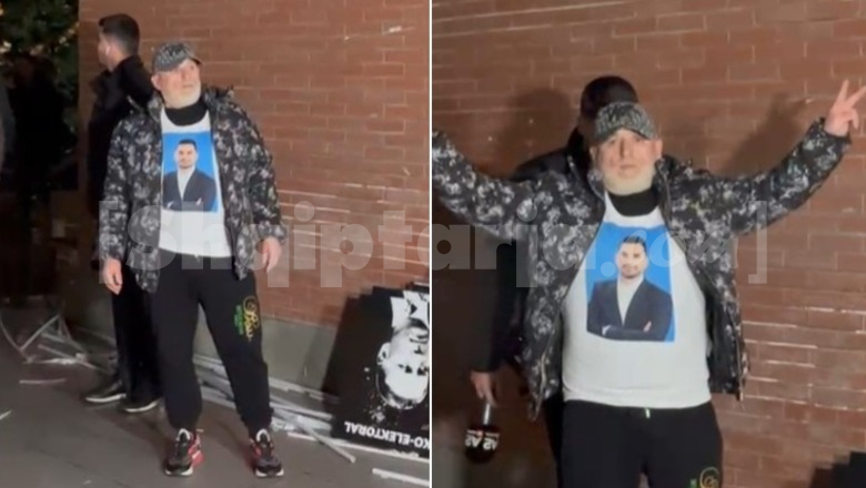 VIDEOLAJM/ Demokratët harrojnë Berishën?! Shfaqen në selinë e PD me bluze të stampuara me imazhin e kryetarit të Bashkisë Kavajë