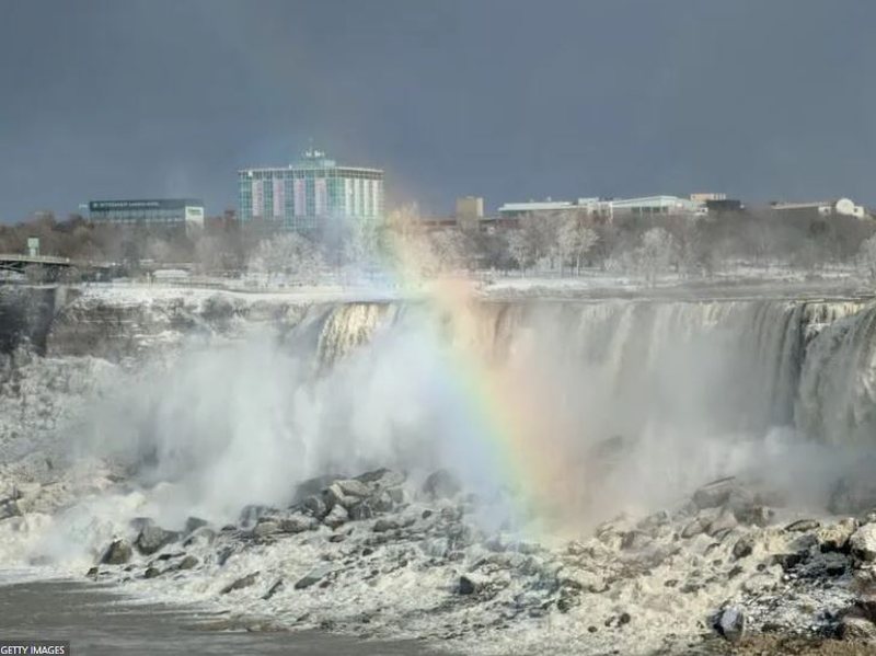 VIDEO/ Spektakël i jashtëzakonshëm, ujëvara e Niagarës ‘ngrin’ nga akulli