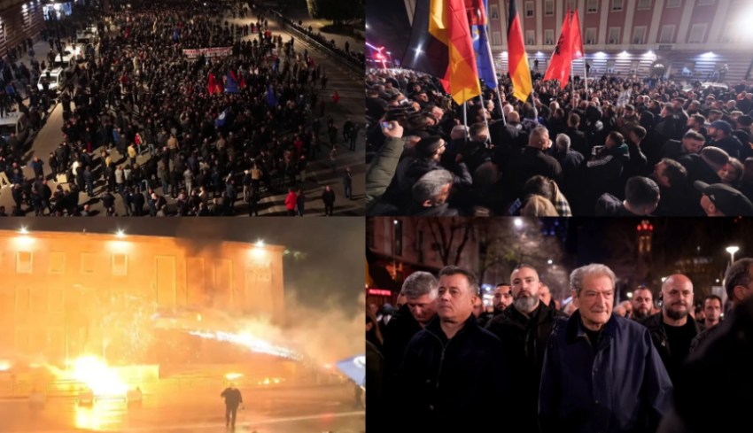U zhgënjye nga Trump, Berisha hoqi flamujt amerikanë në protestë, ngriti flamujt gjermanë