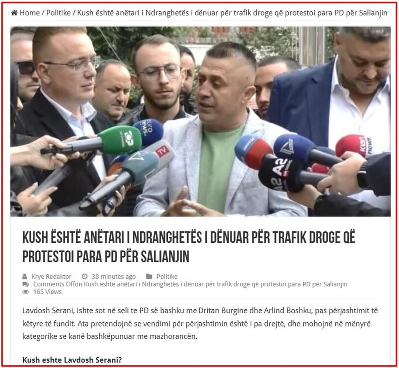 RD në emër të PD-së sulmon demokratin që protestoi sot nën zyrën e Berishës: Është trafikant i mafias famëkeqe italiane “Ndrangheta”