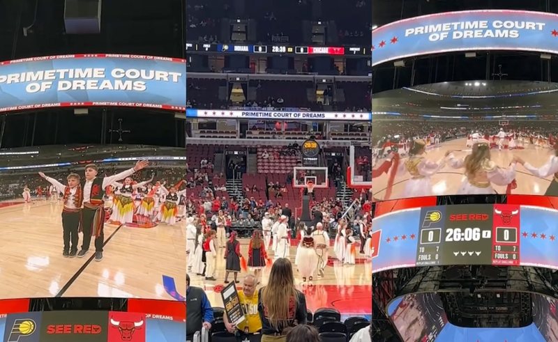 VIDEO: Kultura shqiptare mahnit NBA-në, këngë dhe valle shqiptare para ndeshjes Chicago Bulls dhe Phoenix Suns