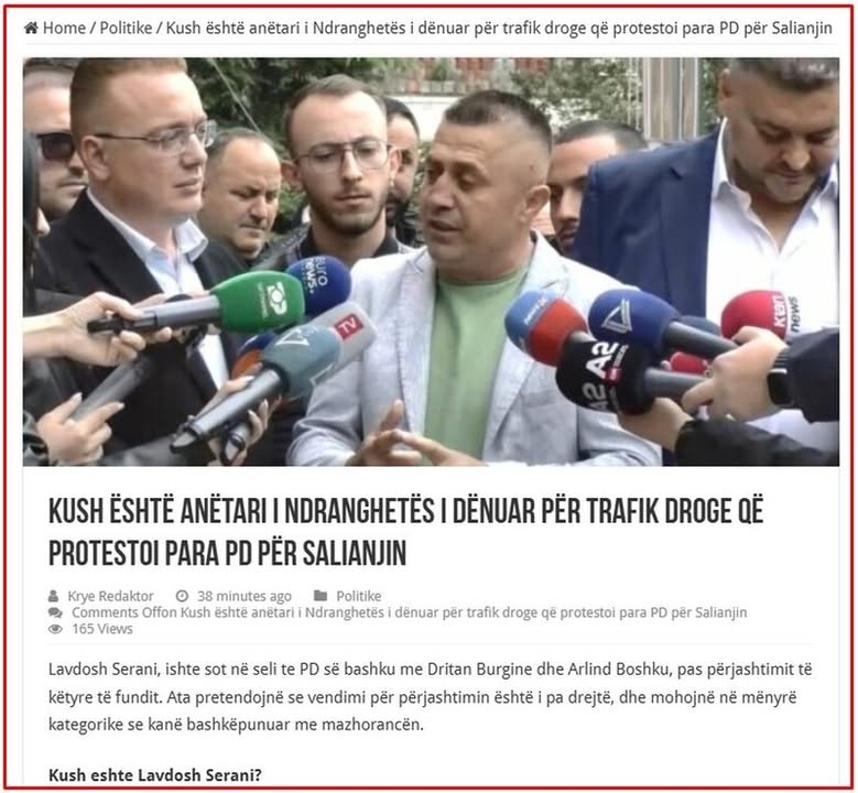 RD në emër të PD-së sulmon demokratin që protestoi sot nën zyrën e Berishës: Është trafikant i mafias famëkeqe italiane “Ndrangheta”