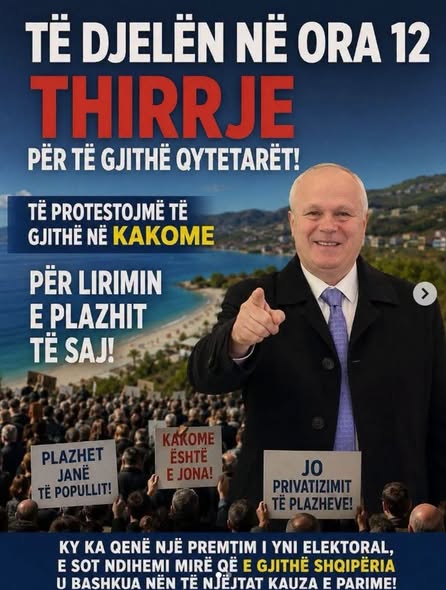 Greko-amerikani që humbi zgjedhjet në Himarë futet në lojë: Nesër i’u ftoj për protestë në Kakome! Grupet e protestuesë i quan… gjithë Shqipëria Greko-amerikani që humbi zgjedhjet në Himarë futet në lojë: Nesër i’u ftoj për protestë në Kakome! Grupet e protestuesë i quan… gjithë Shqipëria