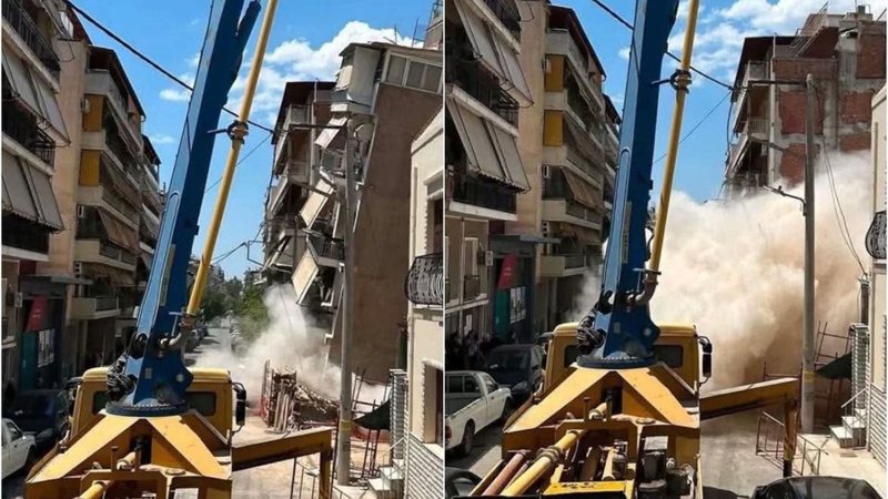Shembet pallati 4-katësh në Athinë, dyshohet se ndodhi nga gërmimet e një godine që po ndërtohej pranë tij, policia arreston pronarin dhe kontraktorët