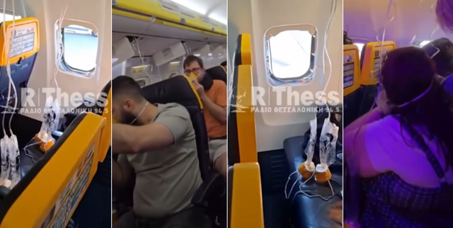 Momente paniku! Dritarja e avionit të “Ryanair” shkëputet gjatë fluturimit në Selanik, ajri “thith” pasagjerin (Video)