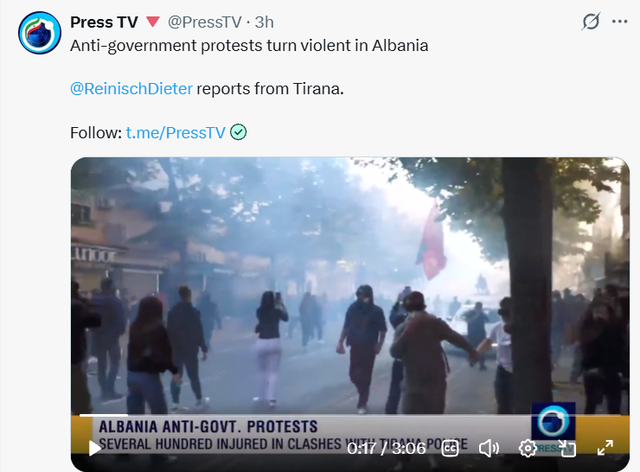 FOTO+VIDEO/ Televizioni Iranian i sanksionuar nga SHBA e BE raporton dhunën nga Tirana! FOTO+VIDEO/ Televizioni Iranian i sanksionuar nga SHBA e BE raporton dhunën nga Tirana!
