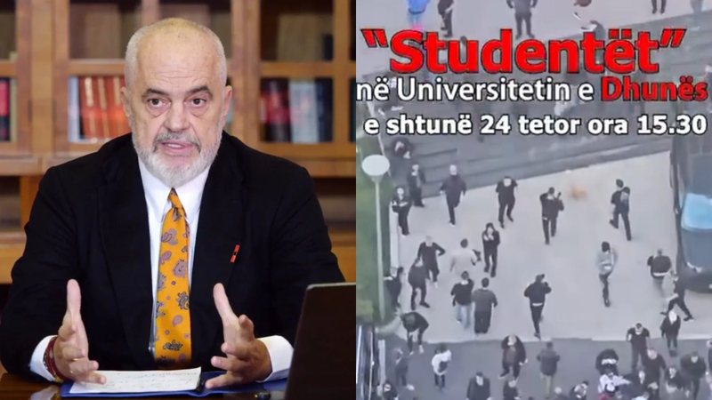 Rama publikon pamjet e protestuesve që futen në selinë e PD-së: Studentët… në “Universitetin e Dhunës”