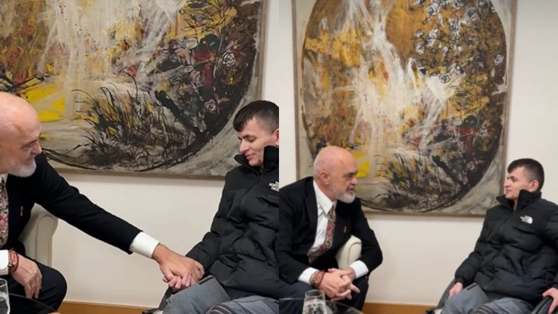 Rama takohet me të riun në Kryeministri: Rëndësi ka që është me paqe, jo me gurë e zjarr Rama takohet me të riun në Kryeministri: Rëndësi ka që është me paqe, jo me gurë e zjarr