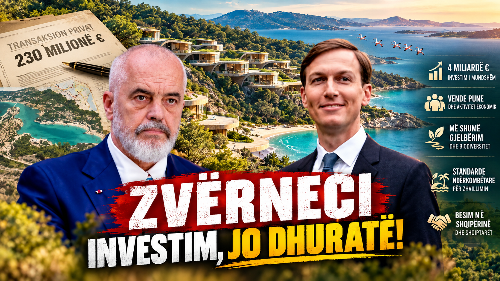 A u favorizua nga Rama? Jared Kushner i jep fund spekulimeve: Toka nuk na u fal, u paguan 230 milion euro! Nëse miratohet, do të ndryshoj turizmin shqiptar! A u favorizua nga Rama? Jared Kushner i jep fund spekulimeve: Toka nuk na u fal, u paguan 230 milion euro! Nëse miratohet, do të ndryshoj turizmin shqiptar!