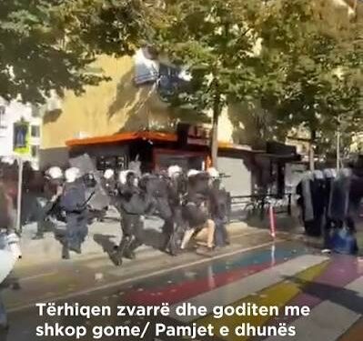 VIDEO/ Protestuesit dhunojnë policin, disa  të shoqëruar njëri e paguan “dajakun” edhe për tjerët